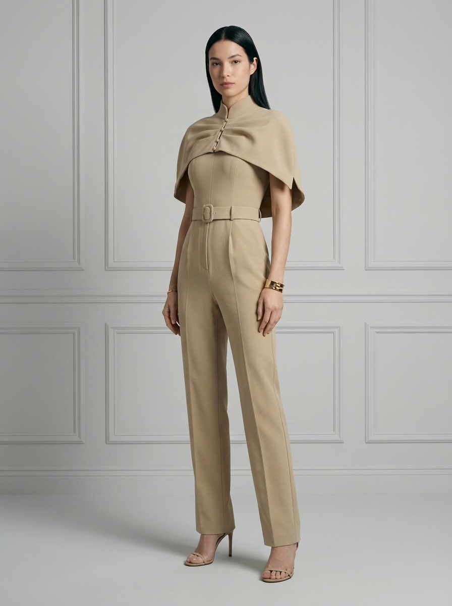 Elegance - Oat Beige Jumpsuit
