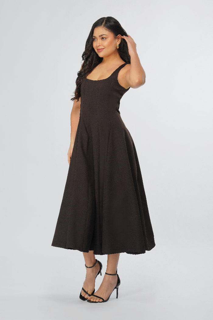 Celeste Espresso Midi Dress