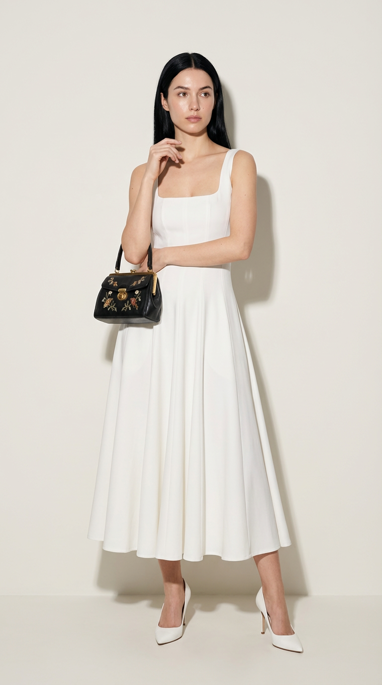 Celeste Ivory Midi Dress