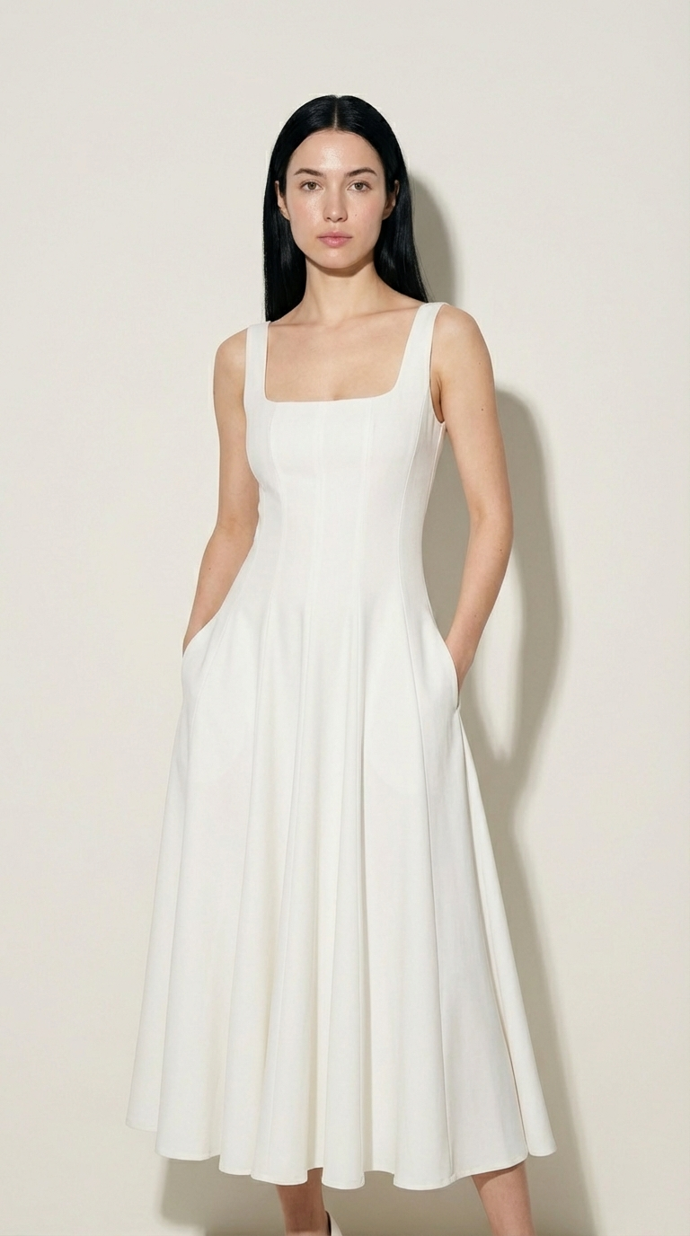 Celeste Ivory Midi Dress