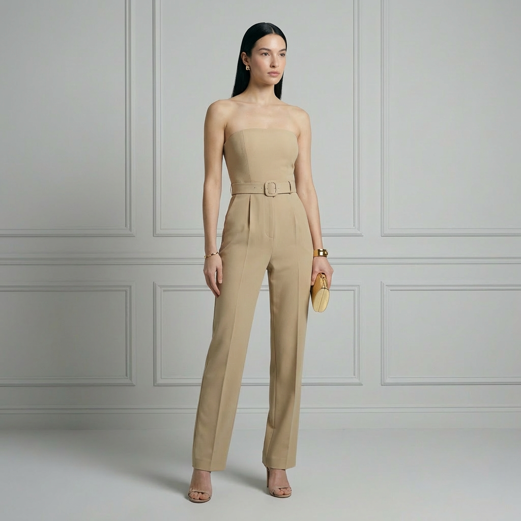 Elegance - Oat Beige Jumpsuit